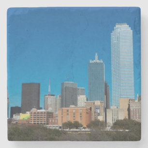 Dallas Texas skyline bij zonsondergang Stenen Onderzetter