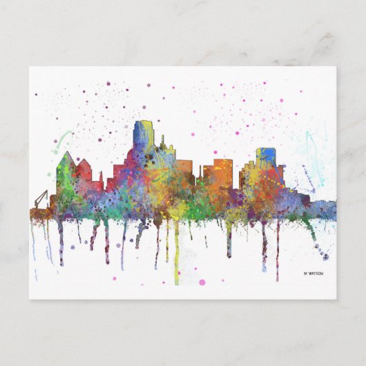 DALLAS, TEXAS SKYLINE BRIEFKAART (Voorkant)