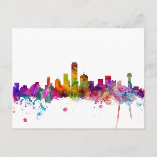 Dallas Texas Skyline Briefkaart (Voorkant)