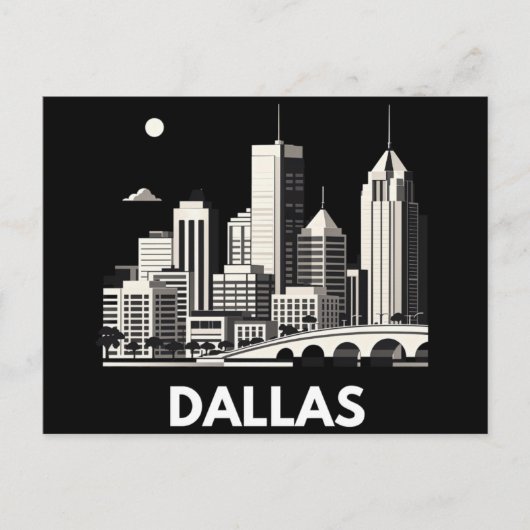 Dallas Texas Skyline Briefkaart (Voorkant)