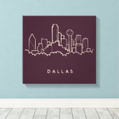 Dallas Texas Skyline Canvas Afdruk (Insitu (Houten vloer))