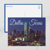 Dallas, Texas Skyline, Carte postale des États-Uni (Devant / Derrière)
