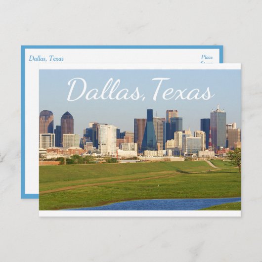 Dallas, Texas Skyline, Carte postale des États-Uni (Devant / Derrière)