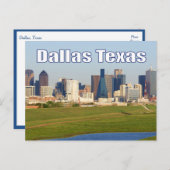 Dallas, Texas Skyline, Carte postale des États-Uni (Devant / Derrière)