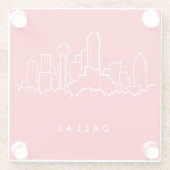 Dallas Texas Skyline Glazen Onderzetter (Achterkant)