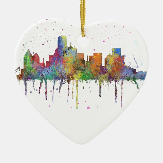 DALLAS, TEXAS SKYLINE KERAMISCH ORNAMENT (Voorkant)