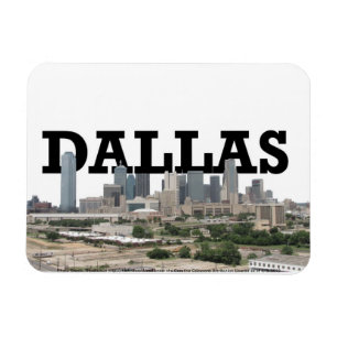 Dallas Texas Skyline met Dallas in Sky Magneet