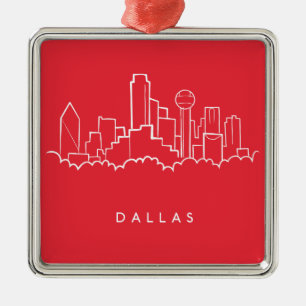 Dallas Texas Skyline Metalen Ornament