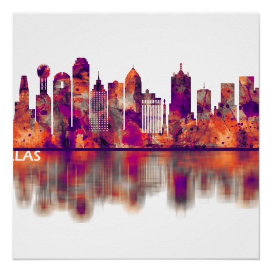 Dallas Texas Skyline Perfect Poster (Voorkant)