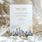 Dallas Texas Skyline Save-the-Date Kaart