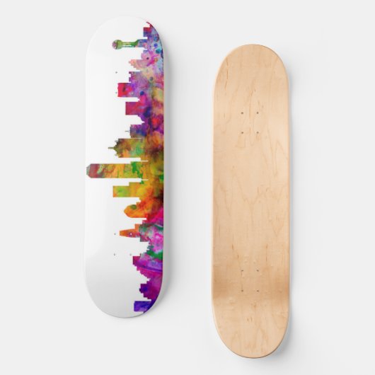 Dallas Texas Skyline Skateboard (Voorkant)