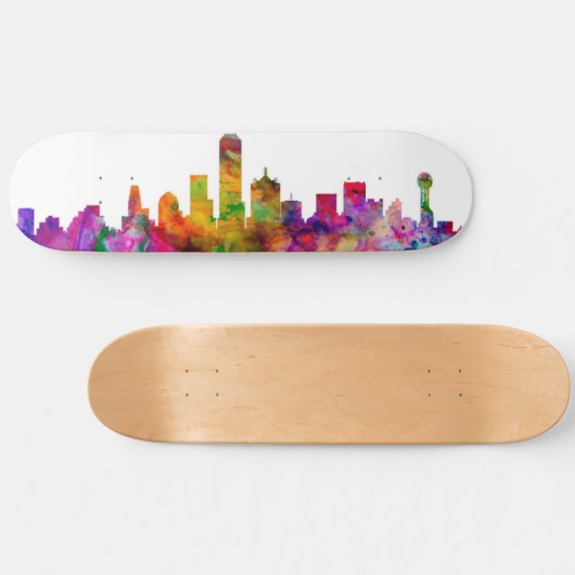 Dallas Texas Skyline Skateboard (Horizontaal)