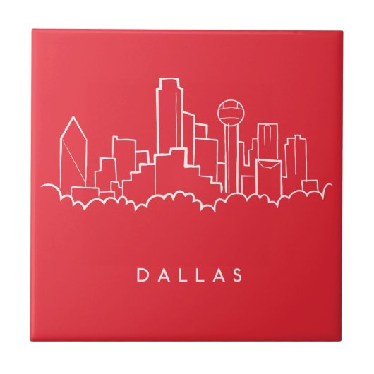 Dallas Texas Skyline Tegeltje (Voorkant)