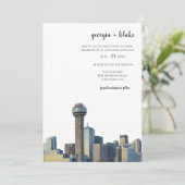 Dallas Texas Skyline Wedding Invitation (Debout devant)