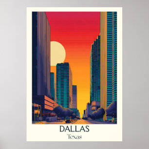 Dallas Texas Stad Hoge Gebouwen Poster