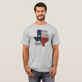 Dallas Texas State Kaart Vlag T-shirt (Voorkant volledig)