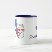 Dallas, Texas State Map avec étoile, Bottes, Mug C (Centre)