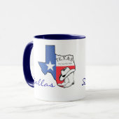 Dallas, Texas State Map avec étoile, Bottes, Mug C (Devant gauche)