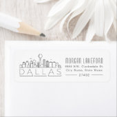 Dallas, Texas Stylized Skyline | Etiket (Insitu)