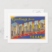 Dallas Texas TX Briefkaart met grote letters (Voorkant / Achterkant)