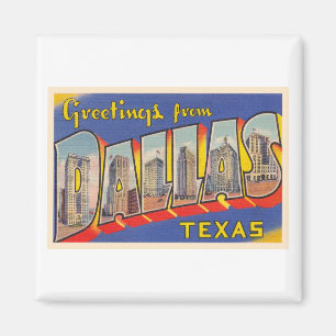 Dallas Texas TX  Briefkaart met grote letters Magneet