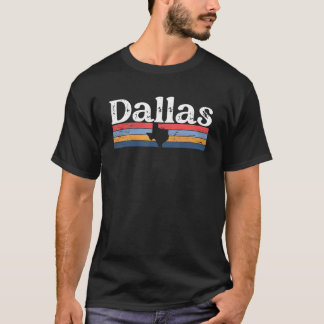 Dallas Texas TX retro  strepen staat 70 jaar co T-shirt