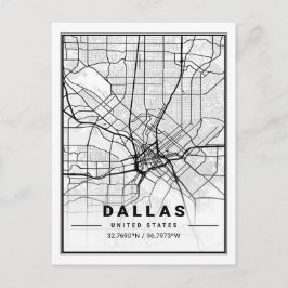 Dallas Texas USA Travel City Map Poster Briefkaart