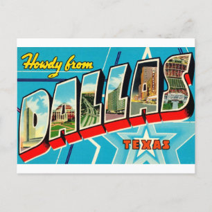 Dallas, Texas Vintage Travel Briefkaart