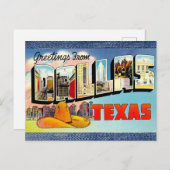 Dallas Texas Vintage Travel Briefkaart (Voorkant / Achterkant)