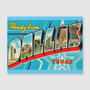 Dallas, Texas Vintage voyage Carte magnétique