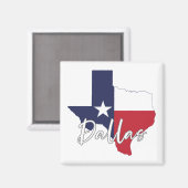 Dallas, Texas Vlag Kaart Magneet (Voorkant / Achterkant)