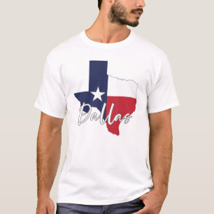 Dallas, Texas Vlaggenkaart Mannen T-shirt