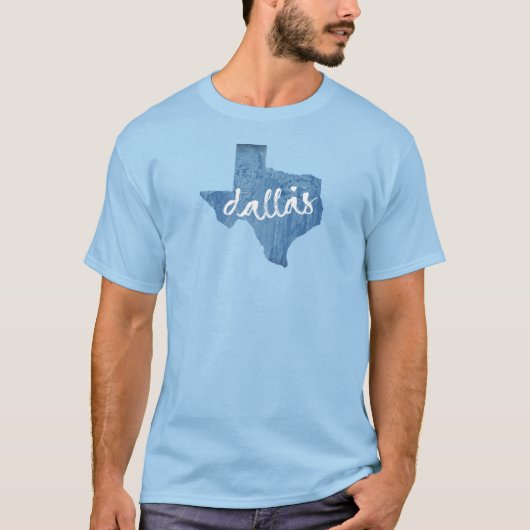 Dallas, Texas Wood Grain T-shirt (Voorkant)