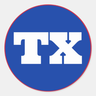 Dallas (TX) - blauw x wit x rood Ronde Sticker