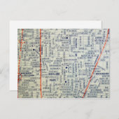 DALLAS, TX  Map Briefkaart (Voorkant / Achterkant)