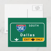 Dallas, TX Road Sign Briefkaart (Voorkant / Achterkant)