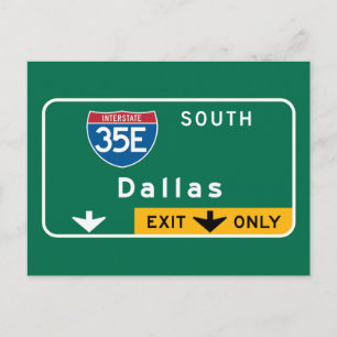 Dallas, TX Road Sign Briefkaart