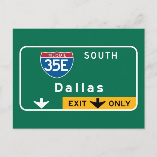 Dallas, TX Road Sign Briefkaart (Voorkant)