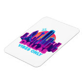 Dallas Vibes Only – Neon Skyline 1980s Synthwave A Magneet (Linkerzijde)