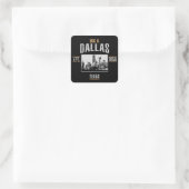 Dallas Vierkante Sticker (Tas)