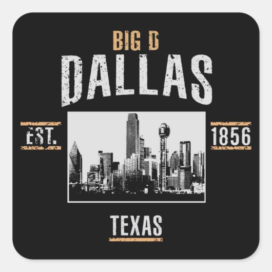 Dallas Vierkante Sticker (Voorkant)