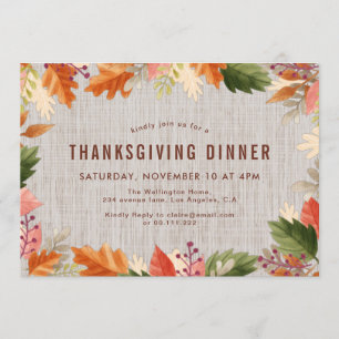 Dalle kleuren Thanksgiving uitnodiging