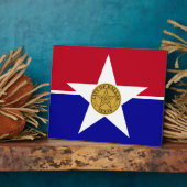 Dalllas City Flag Plaque Fotoplaat (Zijkant)