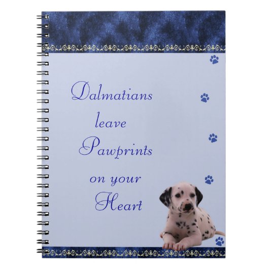 Dalmates Pawrints sur votre ~blue de carnet de (Devant)