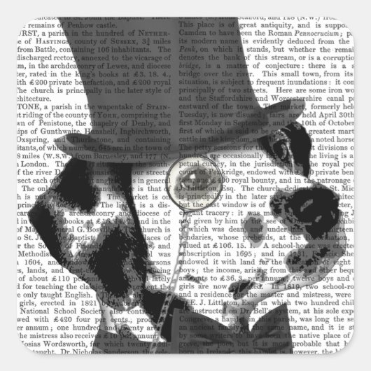 Dalmatiaan, Formele hond en Pet Vierkante Sticker (Voorkant)