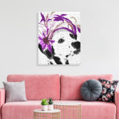 Dalmatiaan met Paarse fascinator Canvas Afdruk (Insitu (Woonkamer))
