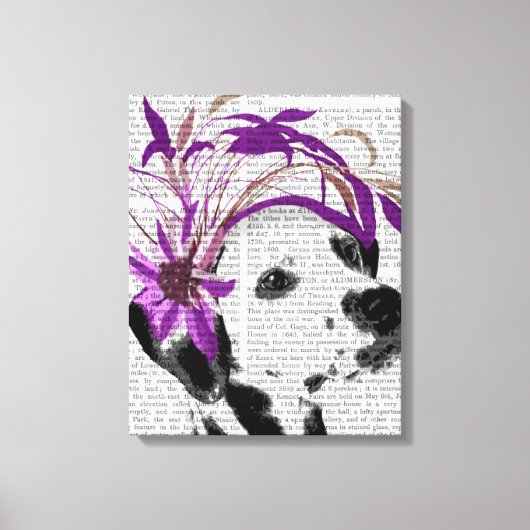 Dalmatiaan met Paarse fascinator Canvas Afdruk (Voorkant)