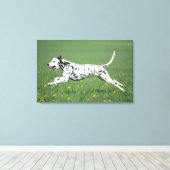Dalmatiaans aan het rennen canvas afdruk (Insitu (Houten vloer))