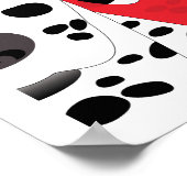 Dalmatiaans | Abstracte hondenkunst | Rood, zwart Poster (Hoek)