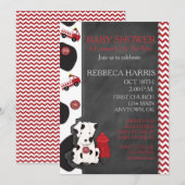 Dalmatiaans Baby shower Chevron Chalkboard Invite Kaart (Voorkant / Achterkant)